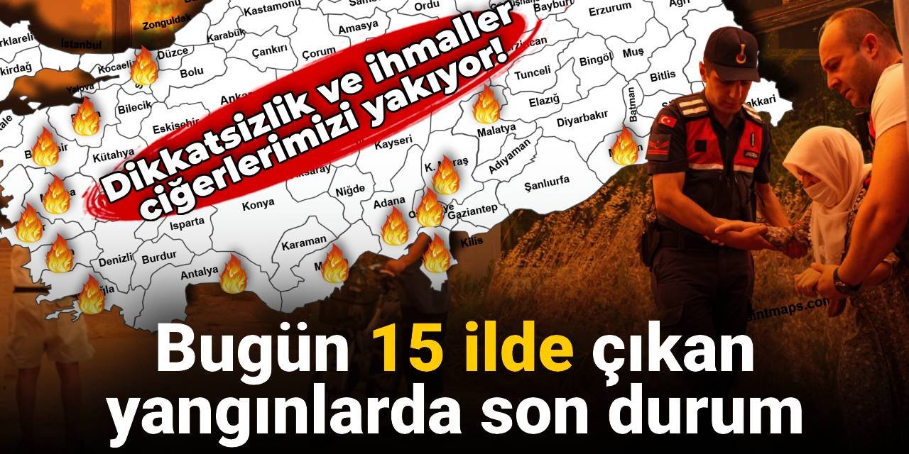 Aynı gün 15 ilde orman yangını: Dikkatsizlikler felakete yol açıyor! İşte son durum